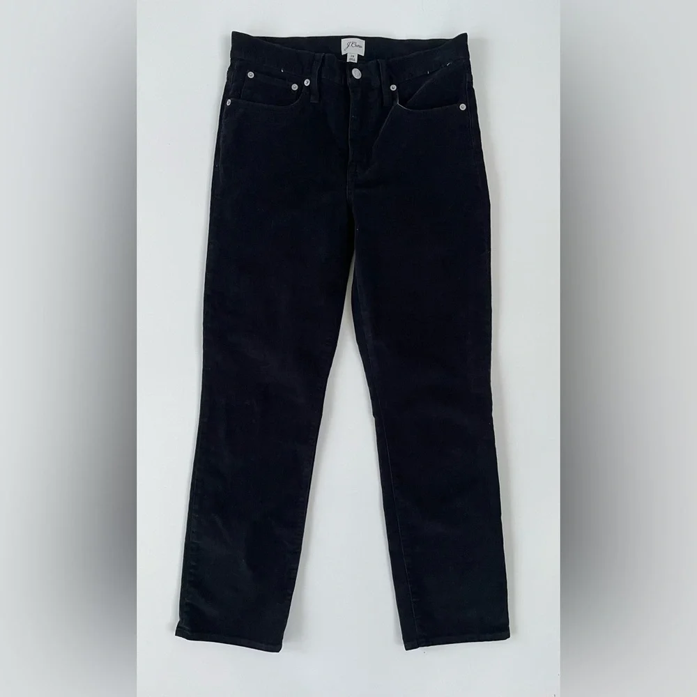 J.Crew Women's Black Vintage slim-straight corduroy pant Size 28, like new! - Picture 2 of 12